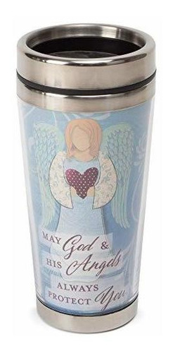 Taza De Viaje De Acero Inoxidable God And Angels Protect You