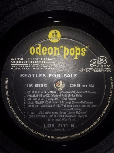 Sin Tapa Disco Beatles For Sale Odeon Pops Bi0