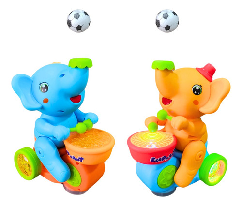 Elefante Flutua Bola Com Luzes E Som Cor Laranja