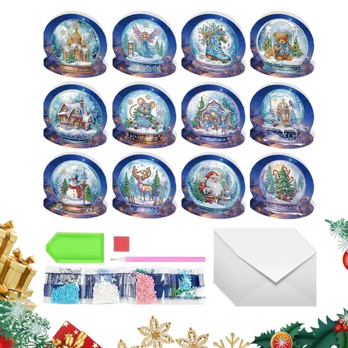 Tarjetas De Navidad Con Arte De Diamantes De Imitación 5d Ta