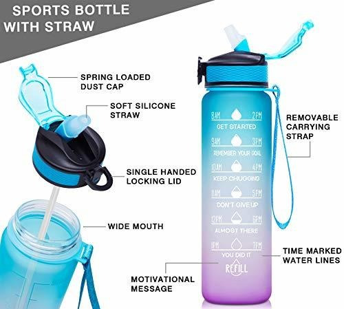 Botella De Agua Potable A Prueba De Fugas De 32oz Bpa C...