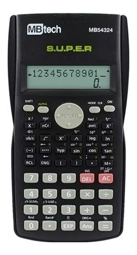 Calculadora Científica Mb Tech 240 Funções Com Capa + Bri Cor Preto