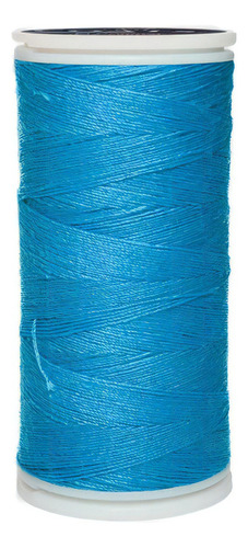 Caja 12 Pzas Hilo Coats Poliéster Liso 3 Cabos Fibra Corta Color T6980-4963 Azul Turquesa