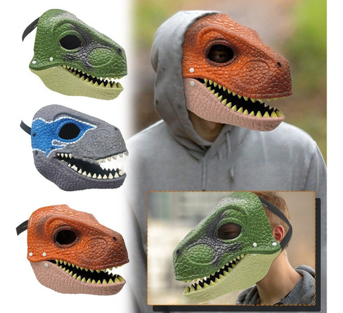 Máscara De Dinosaurio De Halloween 3d, Accesorios Para Juego