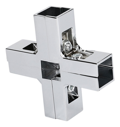 Conector Para Hardware De Tubo Formato Cruz Prateado
