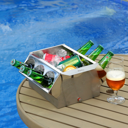 Balde De Gelo - Cooler - Bloco Motor V6 - Inox Polido