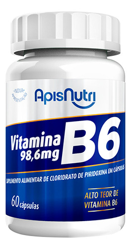 Vitamina B6 Apisnutri 60 Cápsulas Sabor Without flavor