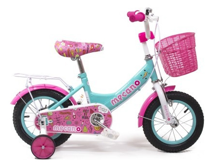 Bicicleta Lady Rodado 12 Canasto Ruedas De Apoyo Infantil 