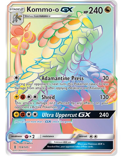 Kommo-o Gx Rainbow Rare Carta Pokémon Original+ Regalos