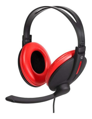 Fone De Ouvido Headset Gamer Vermelho E Preto 206 Bright Cor Preto/Vermelho