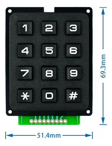 Teclado Matricial 12 3x4 Botões Arduino Pic Microcontrolador