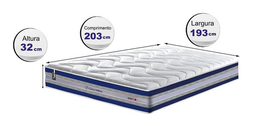 Colchão king de molas ensacadas D33 cama inBox Select Firme 193x203x32 azul
