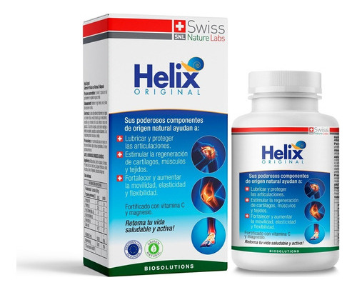 Suplemento en cápsula Swiss Nature Labs  SNLMDA2 Linea Wellness Helix Helix nutrelix magnesio y vitamina c en caja de 30g 60 un pack x 2 u