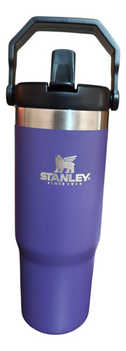 Botella Simil Stanley Flyp Straw 900ml Varios Colores Violeta Oscuro
