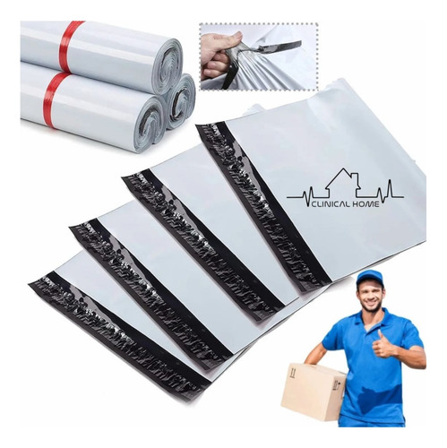 100 Bolsas Sobres 17x30 Para Envío Paquetería Autoadhesiva Gris