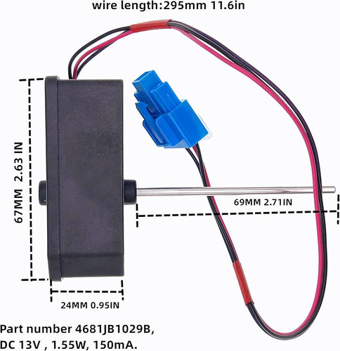 Motor Ventilador Del Evaporador Nevera LG 4681jb1029b Largo