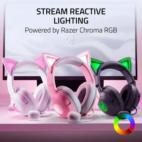 Headset Gamer Razer Kraken Kitty V2 Pc Mac Switch Branco Branco