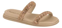 Comprar Rasteira Feminina Flat Duas Tiras Strass Brilho Beira Rio