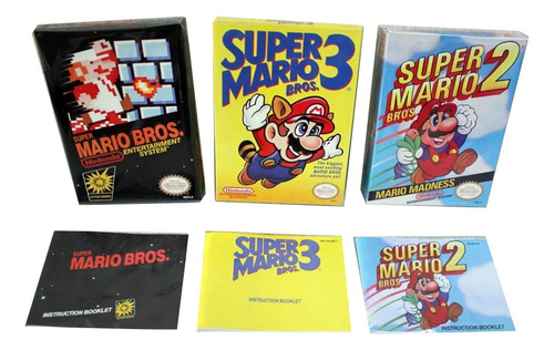 Super Mario Bros (solo 3 Cajas Custom Y 3 Manuales Custom)
