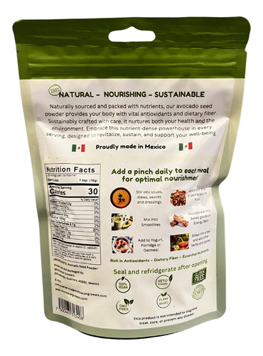 Polvo De Semilla De Aguacate Premium, Ceto Y Vegano
