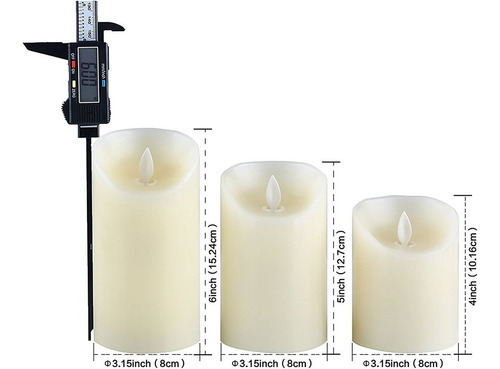 Velas Led Sin Llama Que Funcionan Con Pilas, 3 Piezas