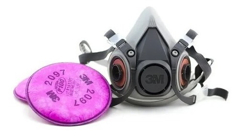 Respirador Careta Mascara Ref 6200 + 2 Filtros P100 2097 3m