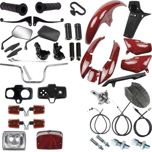 Kit Carenagem Com Farol Pisca Cg 125 Titan 99/00 Vermelho