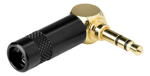 Kit 10 Conectores Plug P2 Stereo 90° Angulado Linha Pro Mxt Cor Dourado Com Preto