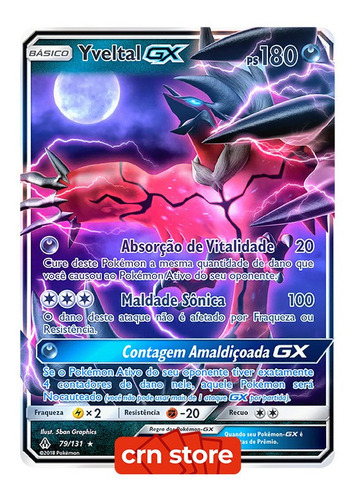 Carta Pokémon Lendário Yveltal Gx Luz Proibida