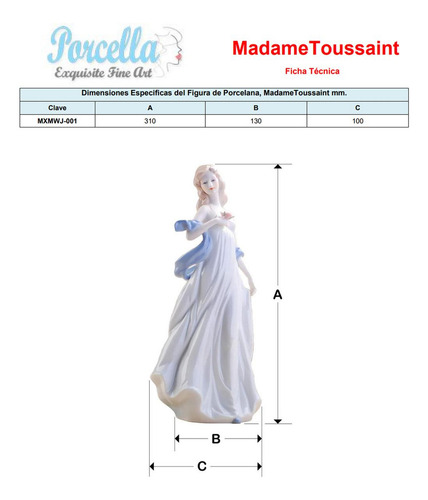 Escultura De Mujer, Mxmwj-001, 1pz, Azul/blanco, 30x12x12, P Color Blanco/Azul