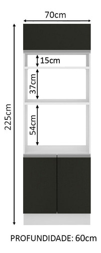 Gabinete Bajo Cocina Madesa G2375573GL color blanco/negro