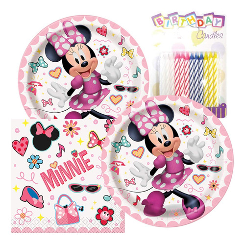 Platos Y Servilletas De Minnie Happy Birthday Platos De