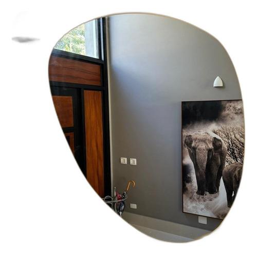 Espelho Orgânico Grande Decorativo 80cm Com Led E Controle