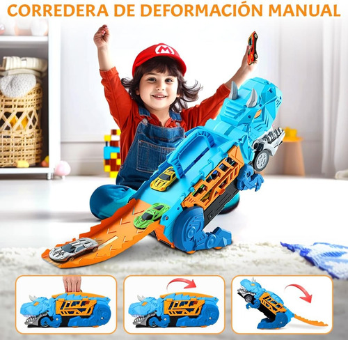 Transformers Dinosaurio Juguete Remolque 12 Mini Vehículos