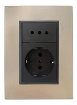 Comprar Plaqueta Duomo Flat Champagne Con Toma Corriente + Schuko