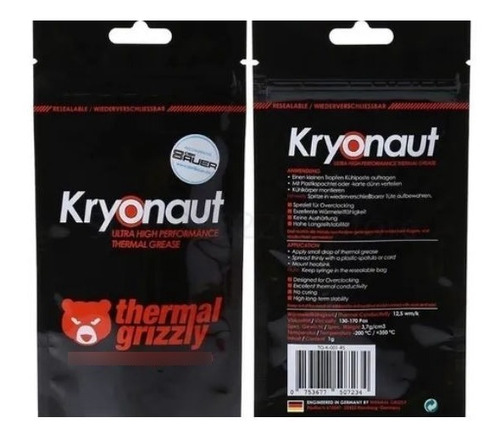 Imagen 3 de 10 de Pasta Termica Grizzly Kryonaut Contenido 1g Alto Rendimiento