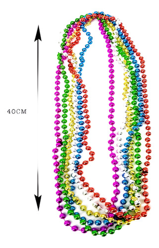 24 Collares Mardi Gras Bolitas Carnaval Colores Fiesta Boda