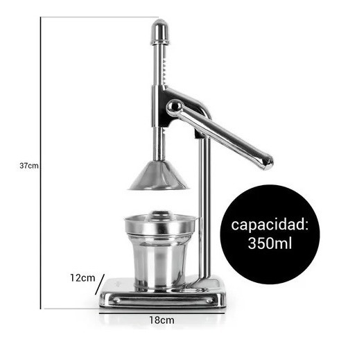 Exprimidor Jugo Cítricos Naranja Juguera Manual Acero Gris