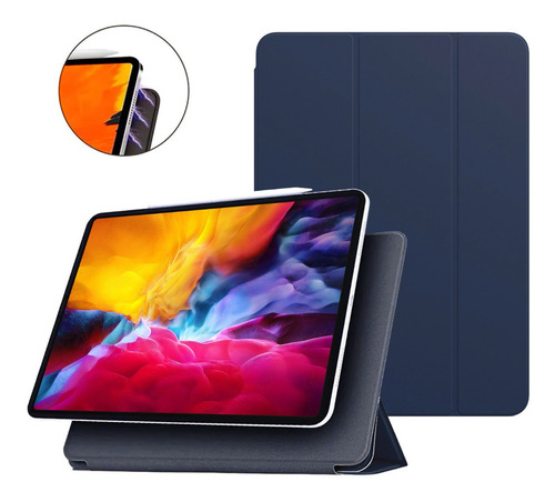 Imagen 8 de 10 de Smart Folio Case iPad Pro 12.9 M1 2021 C/ Pencil Holder Azul