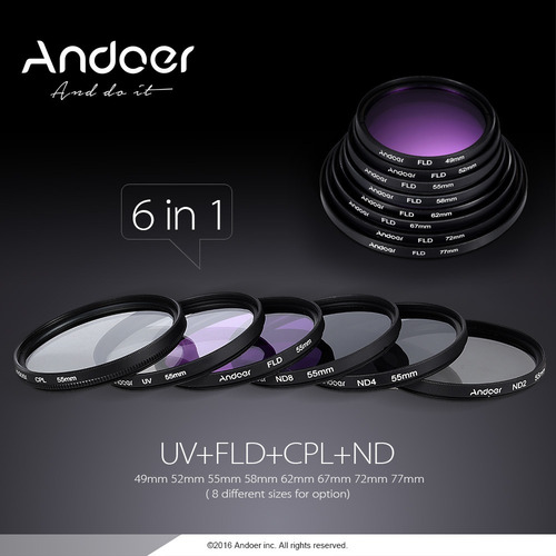 Kit De Filtro De Lente Andoer Uv+cpl+fld+nd De 52 Mm (nd2, N