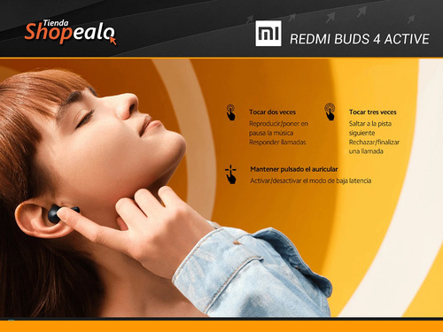 Audifono Xiaomi Redmi Buds 4 Active Bluetooth 5.3 Negro-*