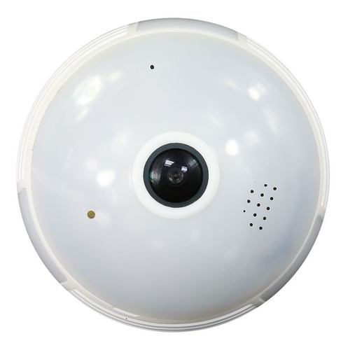 Imagen 5 de 5 de Lampara Wifi Led Ip Camara Hd 360° Ojo Pez Espia Graba Sdmic Color Blanco