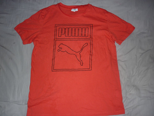 L Remera Puma Talle M Rojo Big Logo Algodon Art 21553