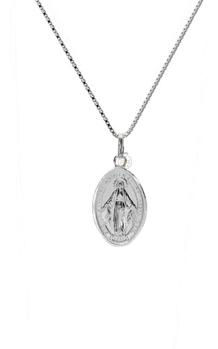 Colgante Virgen De Los Rayos Milagrosa + Cadenita Plata 925