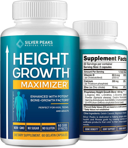 Imagen 1 de 5 de Height Growth Maximizer Vitaminas Crecer Estatura Cm Alto