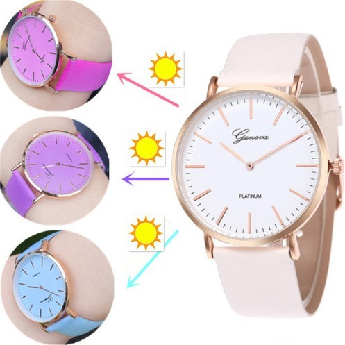 .x5 Unidades Reloj De Mujer Que Cambia De Color Con El Sol