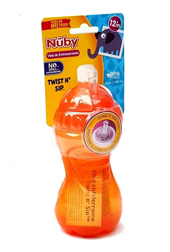 Vaso Nuby Twist N´ Sip Con Sorbete Y Tapa Gira 9923tw 12m+