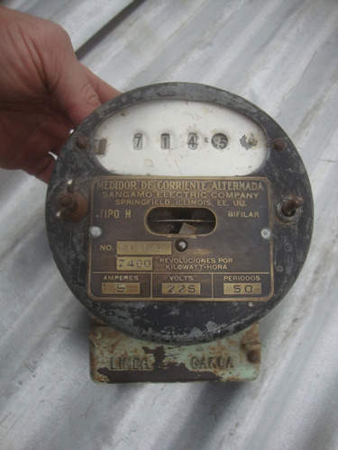 Antiguo Medidor Corriente Sangamo Electric Company E.e.u.u.