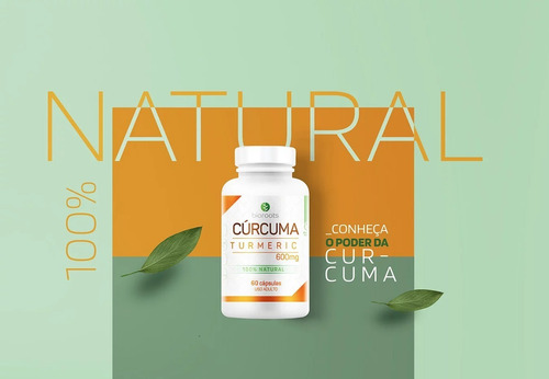 Imagem 1 de 4 de Cúrcuma Pura Turmeric 600mg Natural Bioroots 60 C Curcumina