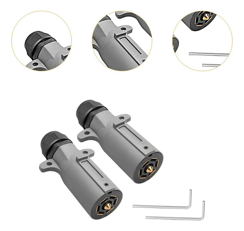 Plugues De Reboque De 2x Rv 7 Pinos Com Acessório De